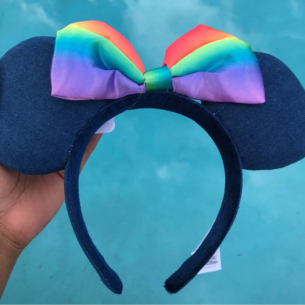 Disney Minnie Mouse Denim & Rainbow Ears for Adults - Picture 2 of 6